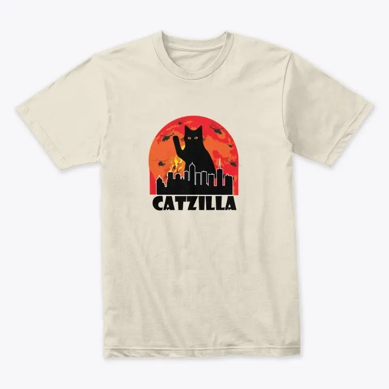 Catzilla Funny Cat T Shirt